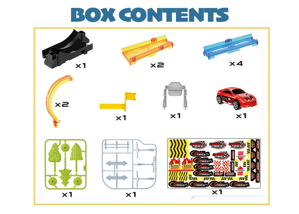 Track Set 15PC  with 360° Loops, Ramps & Checkpoints for Kids
