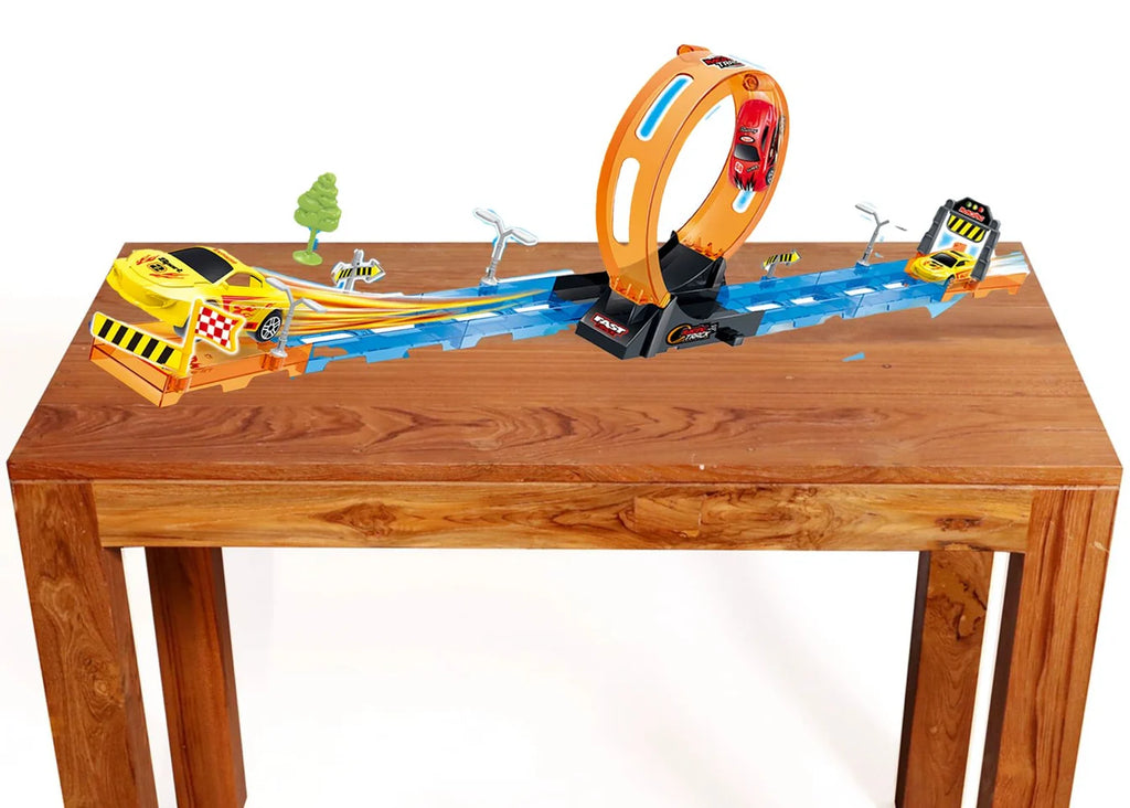 Track Set 15PC  with 360° Loops, Ramps & Checkpoints for Kids