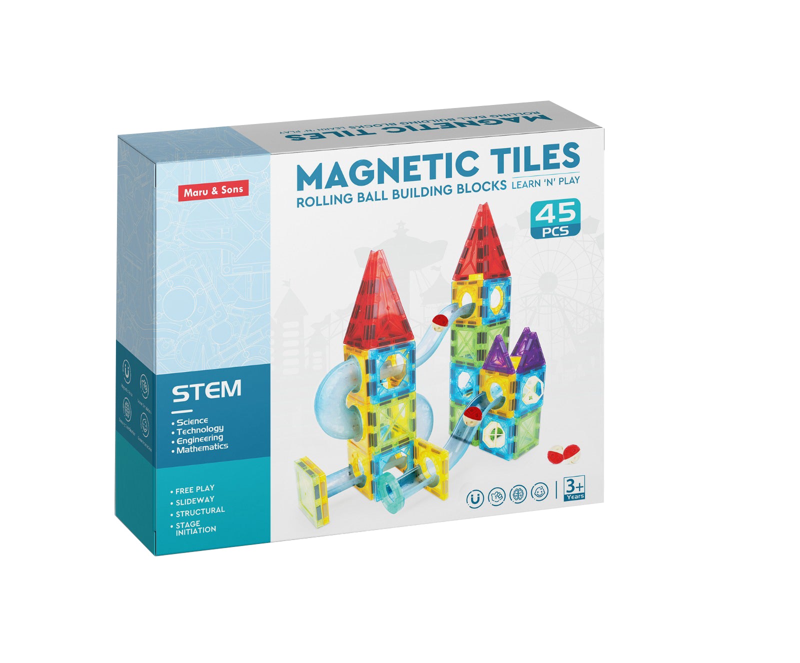 Magnetic Marble Run ball building blocks