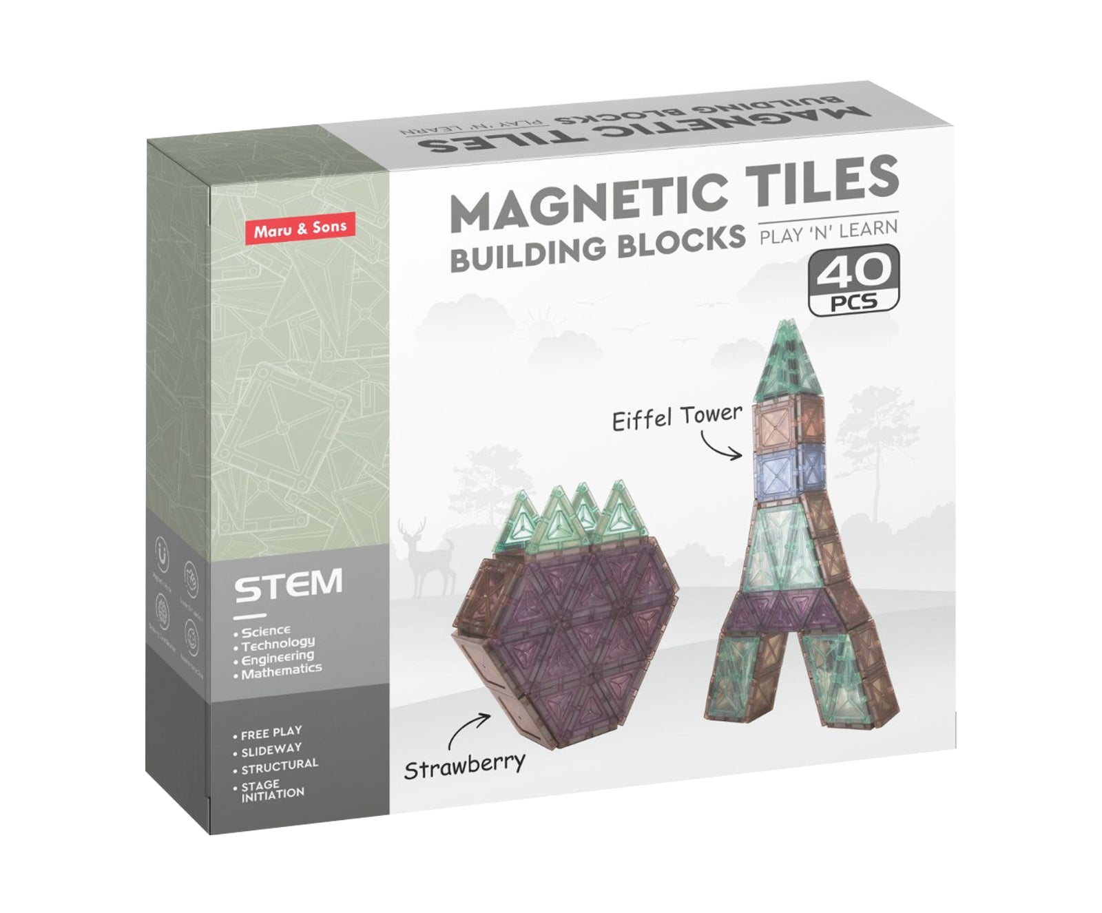 Magnetic Tiles Building Blocks -40pcs