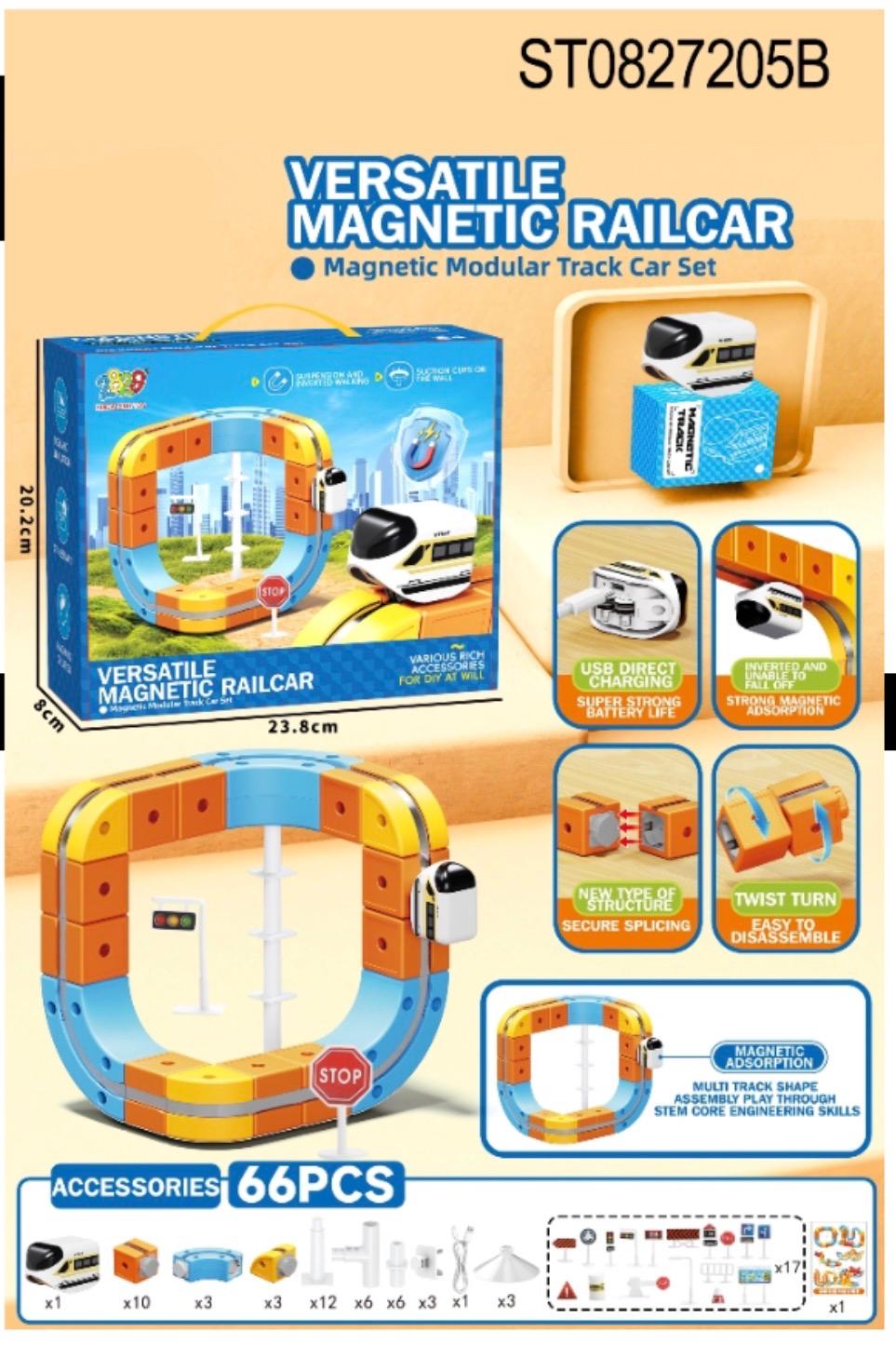 Magnetic Train Set for Kids – 66 Pcs