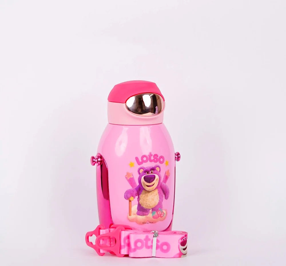 Lotso steel sipper water bottle with strap - 450 ml