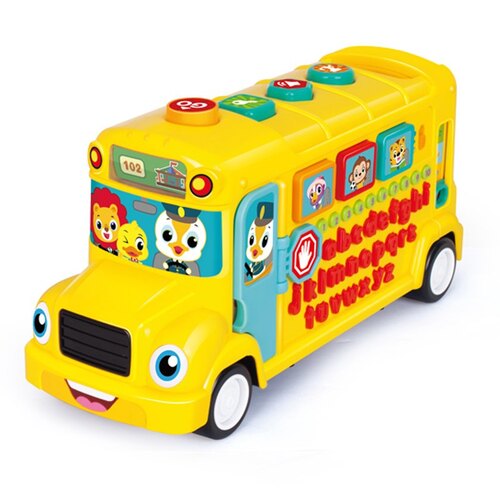 Kid ABC Learning Intellectual School Bus Activity Toy Vehicle With Music, Sounds, And Lights