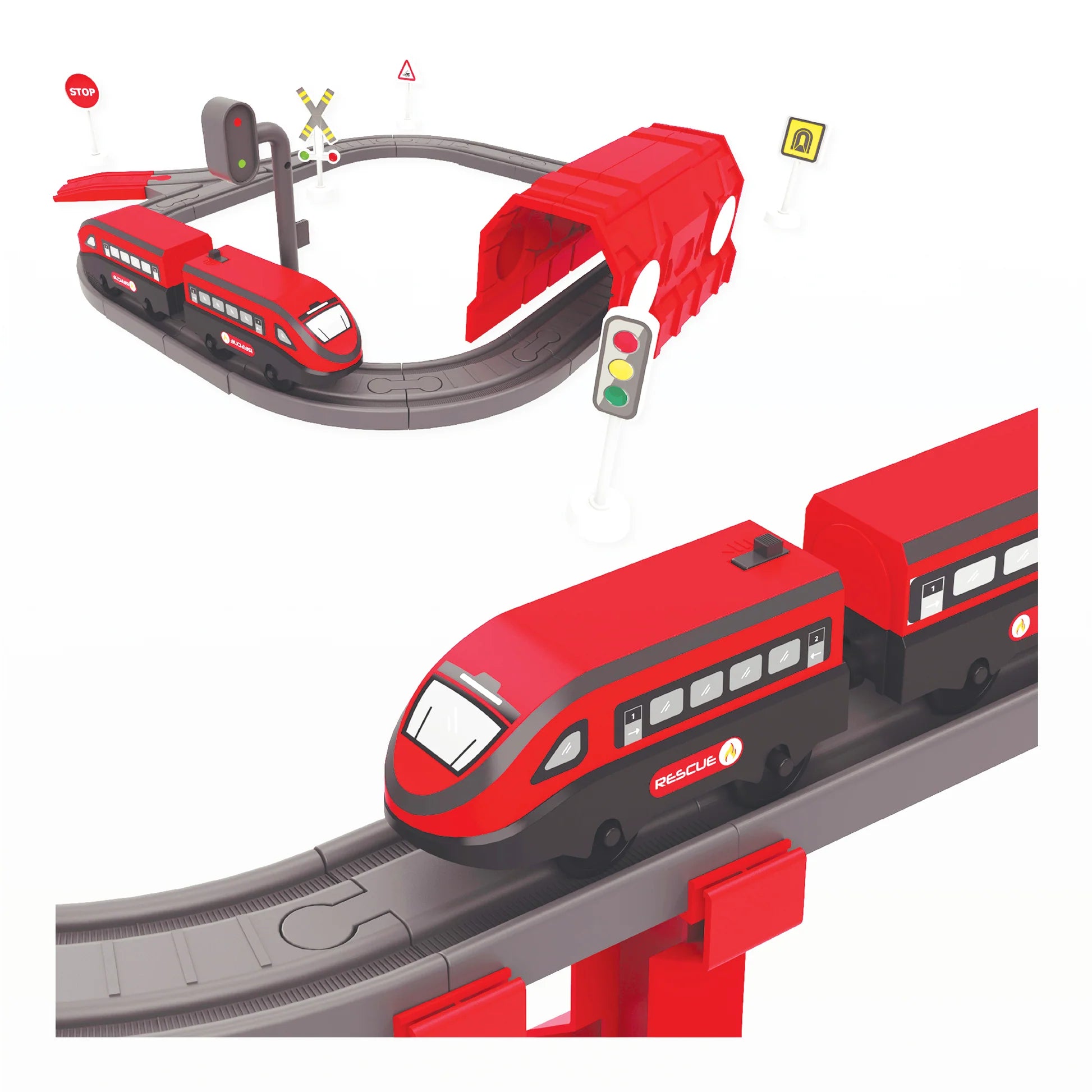 Rescue Train Toy Set for Kids