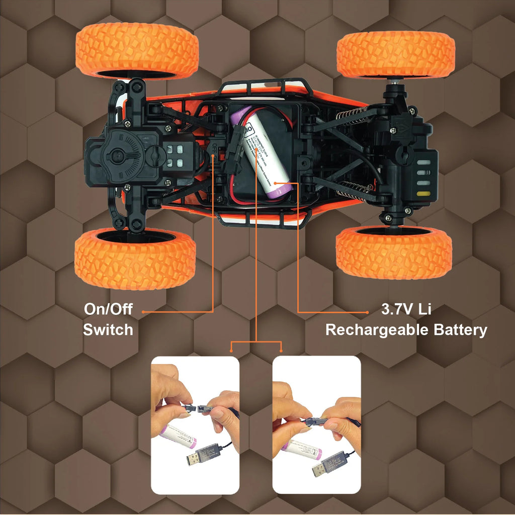 DUZTER- RC Car Spring Suspensions | 2WD Rock Crawler - Orange