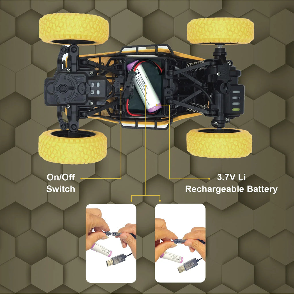DUZTER- Remote Control Monster Truck RC Car - Yellow