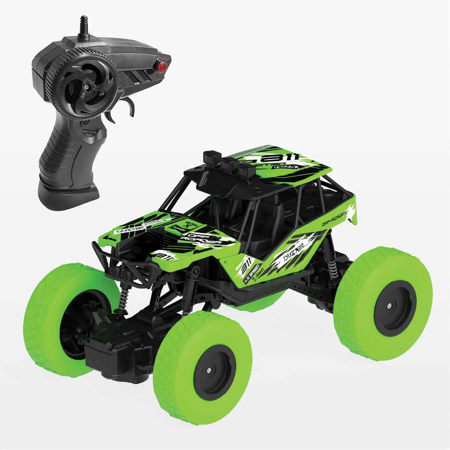 DUZTER- Rechargeable Remote Controlled Racing Rc Car- Green