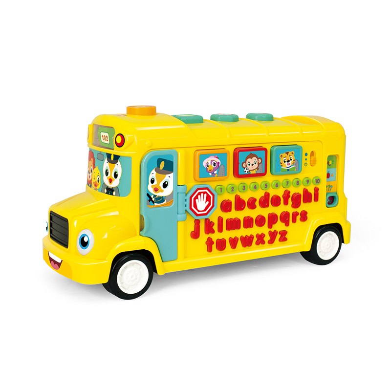 Kid ABC Learning Intellectual School Bus Activity Toy Vehicle With Music, Sounds, And Lights