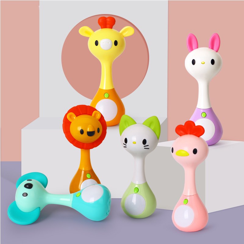 Animal Mini Rattle Set With Lights & Sounds (Pack of 6)
