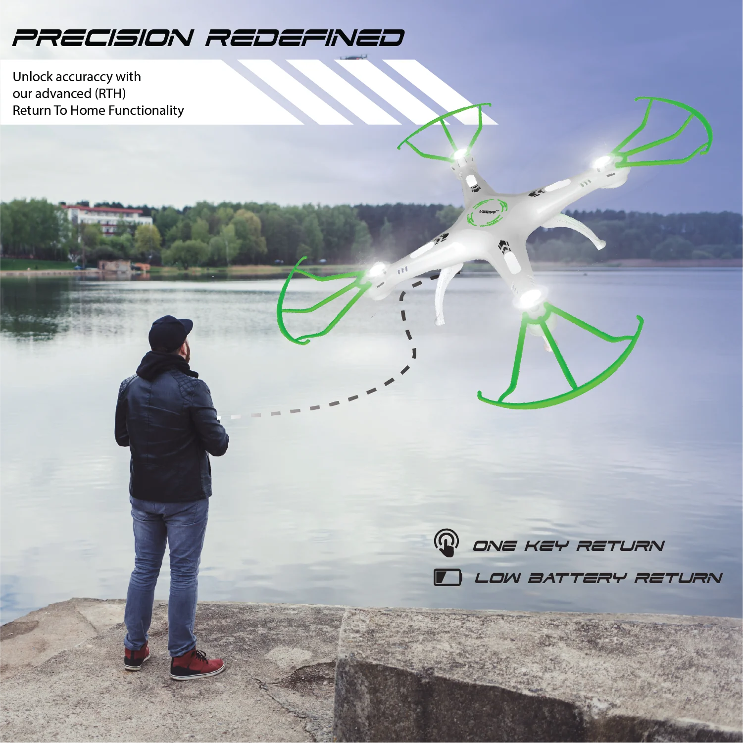 VEER 360-GREEN Altitude Holding Drone-Double Battery Double Fun
