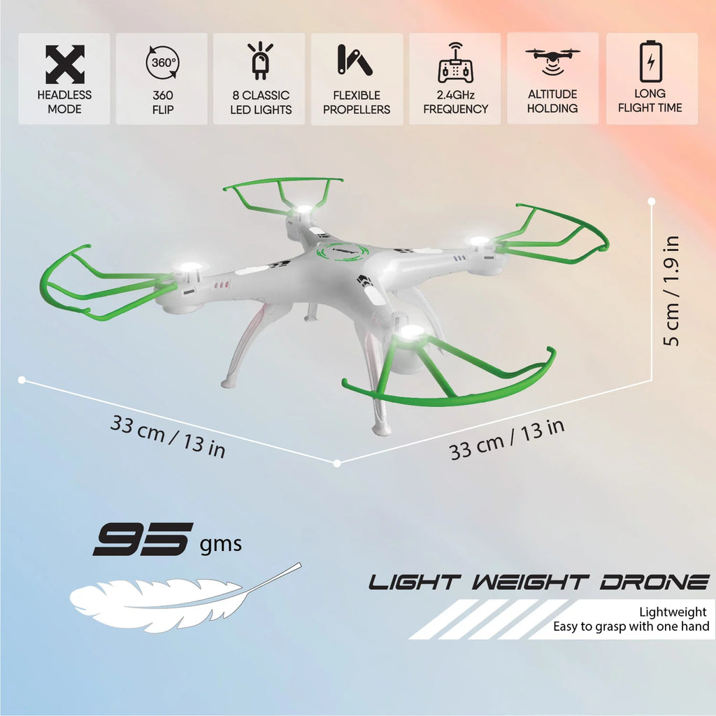 VEER 360-GREEN Altitude Holding Drone-Double Battery Double Fun