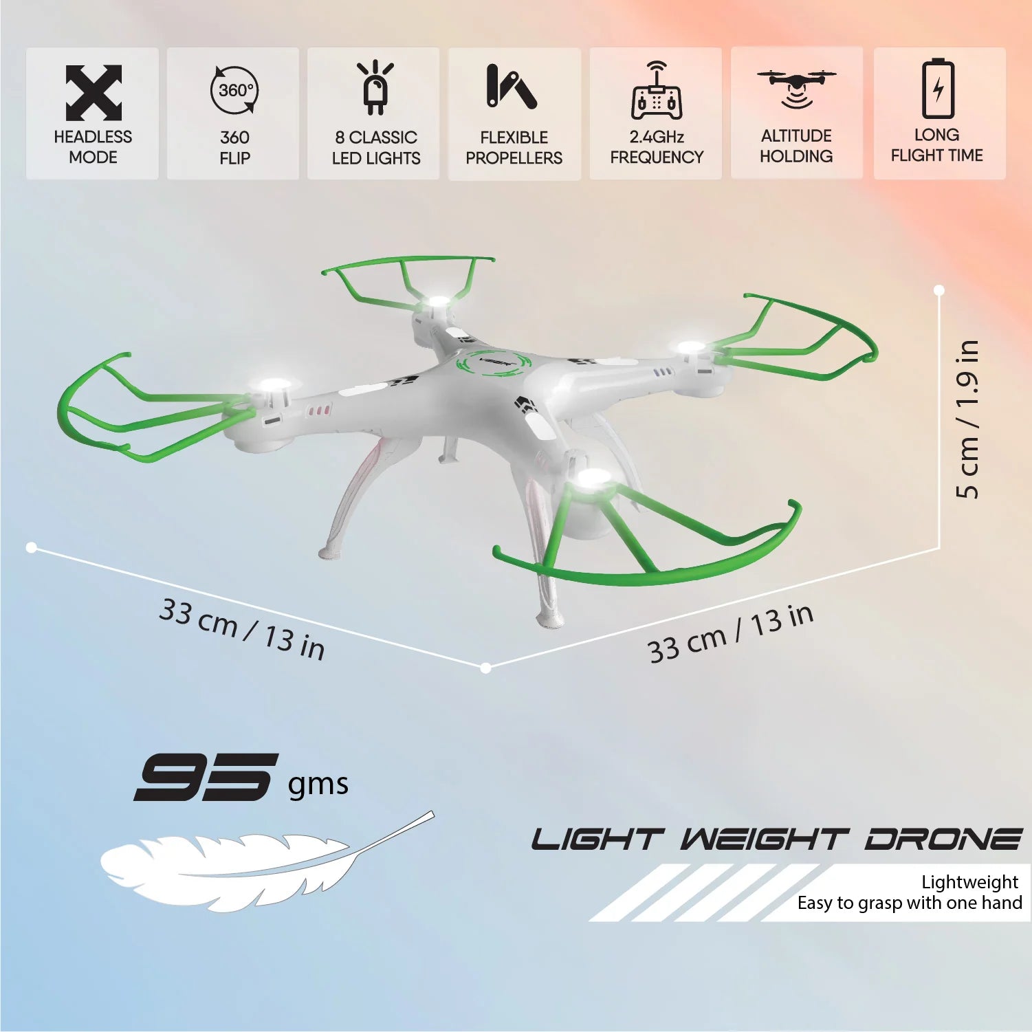VEER 360-GREEN Altitude Holding Drone-Double Battery Double Fun